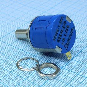 TSR-3540S-202R, (2K, 2W), Потенциометр 2кОм 2Вт линейный, вал 6.34мм