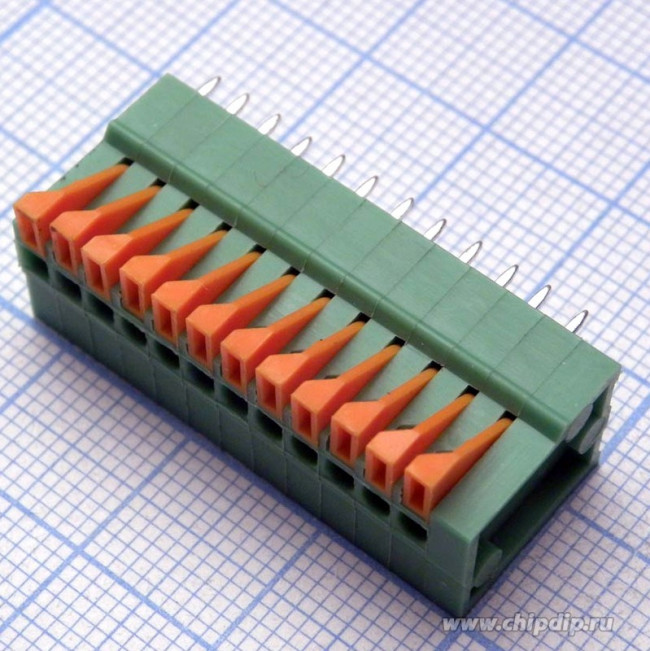 DG141V-12P (2.54mm), Клеммник нажимной на плату 12 pin