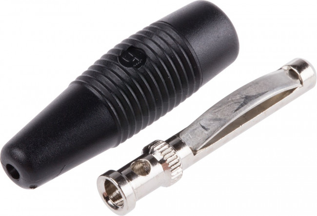 930047100, Black Male Banana Plug - Solder, 30 V ac, 60 V dc