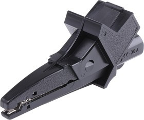 SAK 6674 / SW, Crocodile Clip 4 mm Connection, Nickel-Plated Contact, 20A, Black
