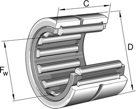NK22/16-XL 22mm I.D Needle Roller Bearing, 30mm O.D