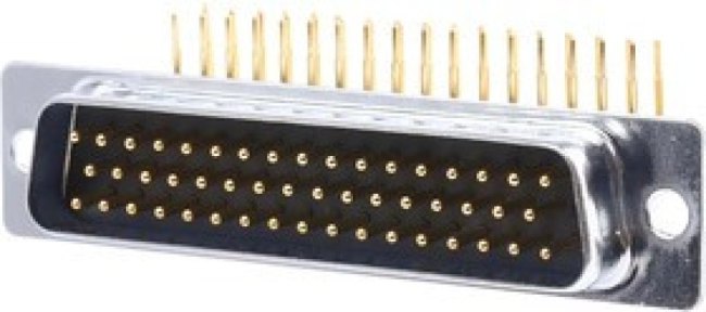50 Way Right Angle Through Hole D-sub Connector Plug, 2.77mm Pitch