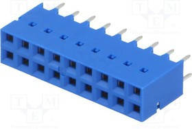 87606-809LF, Гнездо; провод-плата; "мама"; DUBOX; 2,54мм; PIN: 18; THT; 2А; прямой