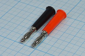 Штекер питания BANANA 4мм под пайку на кабель до 5мм, чёрный; Q-454 BZ штек BANANA 4\кабель\чер\5мм\\ пл\Ni\QZ10-0068a\