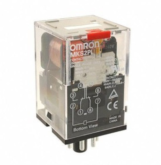 MKS2PI DC48, Реле питания, DPDT, 48 В DC, 10 А, MK-S Series, Гнездо, С Защелкой MKS2PI DC48, Реле питания, DPDT, 48 В DC, 10 А, MK-S Series, Гнездо, С Защелкой