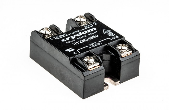 H12WD4850, Твердотельное реле, SPST-NO, 50 А, 660 В AC, Панель, Винт, Переход Через Нуль