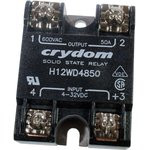 H12WD4850, Твердотельное реле, SPST-NO, 50 А, 660 В AC, Панель, Винт, Переход Через Нуль