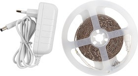 General Лента Светодиодная 5 метров с адаптером 4,8Вт 12В SMD2835 8мм 300 диодов 7 Лм/чип IP20 6500К Холодный белый свет 500422 GLS-2835-60-