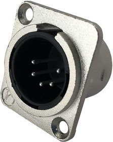 IO-XLR5-M-JL, XLR Connectors 5-Pin XLR, Male, Plug, Nickel Housing, Solder Cups, Silver Contacts