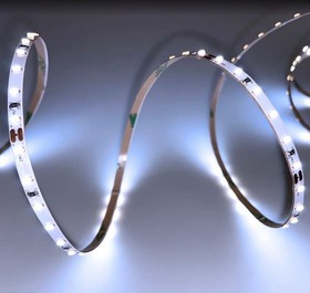 R00-380, Лента светодиодная, холодный белый, 24В,5.4Вт/м,120SMD(2216), 480Лм/м, 6500К, IP20, 4мм, 1м