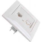 430202 Розетка телефонная RJ11, СУ, Solo, сл.кость Б0043376