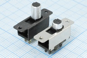 Движковый переключатель на два положения, DPDT, ON-ON; №1731 ПДв 15,0x 7,5h4\ 6C\0,3А 50В\DPDT\2отвM2,5\SC-3071