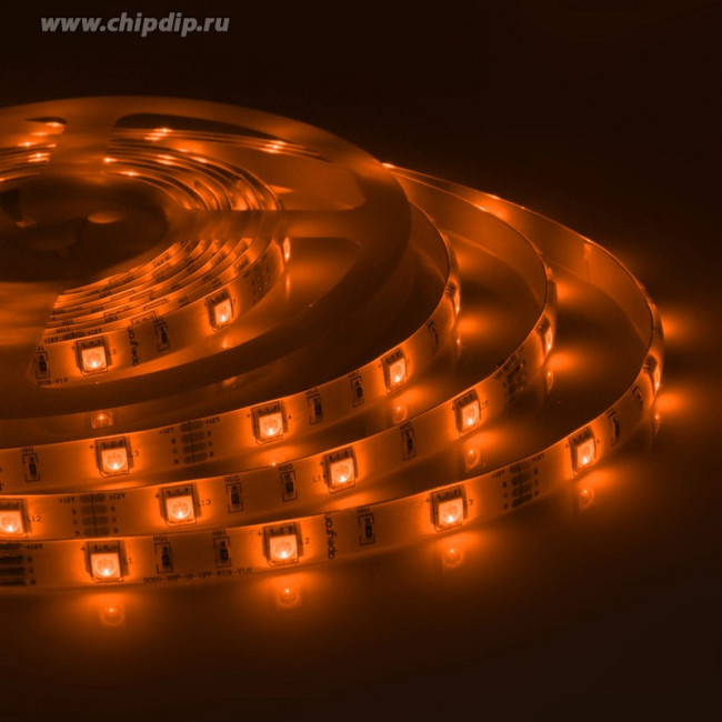 10-03, Набор светодиодной ленты, RGB, 12В, 30SMD(5050)/м, IP65, 5м, с блоком питания, контроллером, пультом
