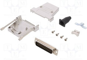 DTSL25-T-JSRGDBP-K, Разъем D-Sub; PIN: 25; вилка; "папа"; прямой; пайка; на провод; черный