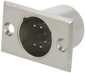 FC6185, Гнездо, XLR, "папа", PIN: 7, на панель,винтами, пайка, серебристый