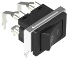 SDDJE30400, Клавишный переключатель, W/Frame, DPST, Без Подсветки, Сквозное Отверстие, SDDJE