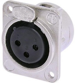 Neutrik NC3FDM3-L-1 панельный разъем XLR female, крепежные отверстия резьба М3