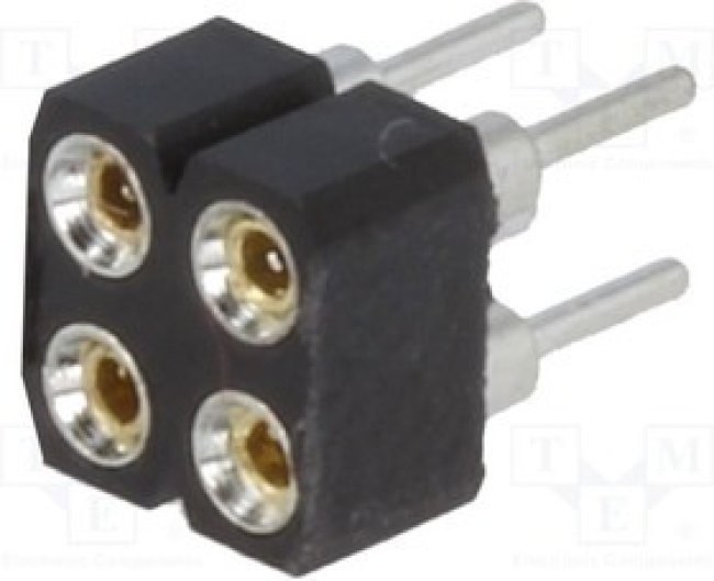 DS1002-01-2X02V13, Гнездо, IDC, "мама", PIN 4, прямой,цанговые контакты, 2,54мм, THT