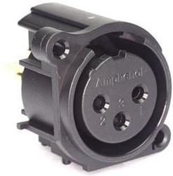 AC3FAVL2-AU-PRE, XLR Connectors 3 Pole XLR Female Chassis Mount A Type Gold Contacts Black Finish Vertical PCB AC3FAVL2-AU-PRE, XLR Connectors 3 Pole XLR Female Chassis Mount A Type Gold Contacts Black Finish Vertical PCB