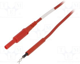 AL8322ZPK1100-RT, Измерительный провод, 19А, Дл: 1м, красный, Сечен.провода: 1мм2