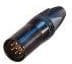 NC6MXX-B, XLR Connectors 6P MALE BLACK HOUSE GOLD CONTACTS