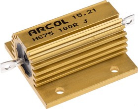 HS75 100R J, 100 75W Wire Wound Chassis Mount Resistor HS75 100R J ±5%