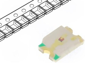 OF-SMD2012Y, Светодиод, SMD, 0805, желтый, 90-140мкд, 120°, Упаковка бобина