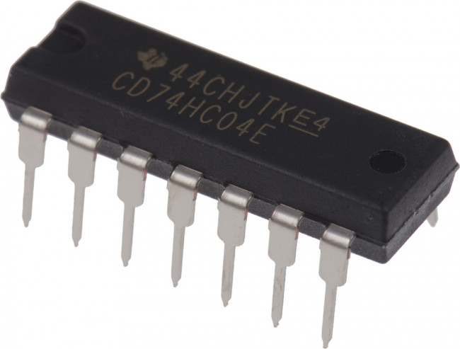 CD74HC04E, IC: digital; NOT; Ch: 6; CMOS; THT; DIP14; 2?6VDC; HC CD74HC04E, IC: digital; NOT; Ch: 6; CMOS; THT; DIP14; 2?6VDC; HC