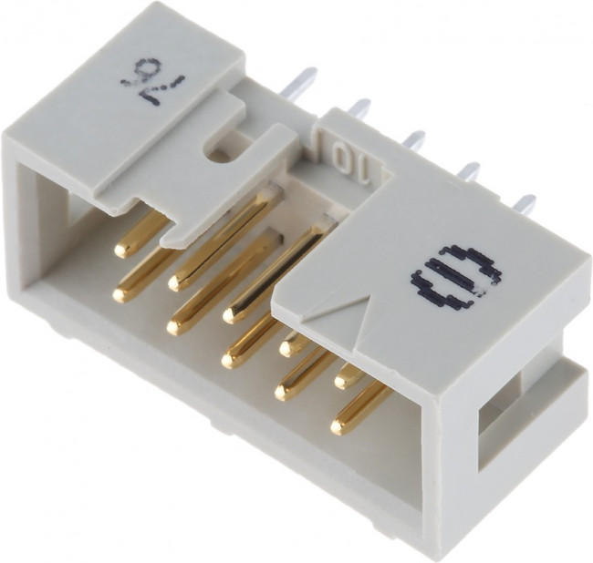 Pin header, 10 pole, pitch 2.54 mm, straight, gray, 09185107324