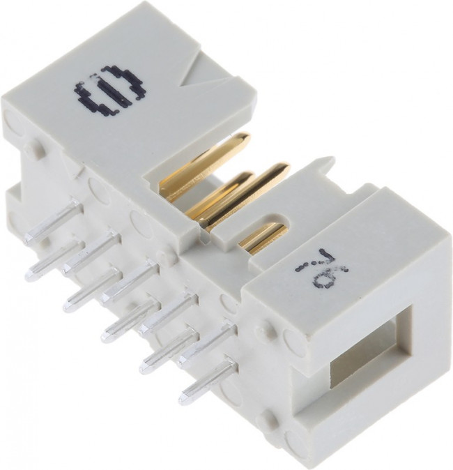 Pin header, 10 pole, pitch 2.54 mm, straight, gray, 09185107324