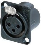 NC3FD-LX-BAG-0, XLR Connectors Receptacle DLX series 3 pin female - solder - black/silver - Latchless