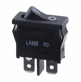 RD11131121, Rocker Switches 10A 125VAC 4.8mm Tab Off-On Black/Black