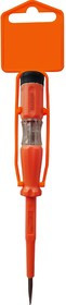Отвертка-тестер напряжения пробник 110-250В, 145 мм., шлицевая, CRV 660001