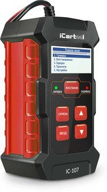Тестер АКБ с функцией восстановления, зарядное устройство, 3 в 1 iCartool IC-107 Тестер АКБ с функцией восстановления, зарядное устройство, 3 в 1 iCartool IC-107