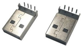 RND 205-01044, USB-A Connector 2.0, Plug, USB-A 2.0, Right Angle, Positions - 4