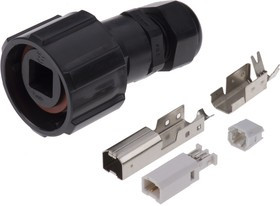 1954640-1, Straight, Cable Mount, Plug Type B 2.0 USB Connector