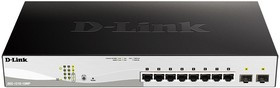 Коммутатор D-Link DGS-1210-10MP/FL 8x1Гбит/с 2SFP 8PoE+ 130W управляемый