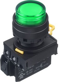 YW1L-M2E10QM3G, Illuminated Pushbutton Switch Momentary Function 1NO 24 V / 120 V / 240 V / 380 V LED Green None