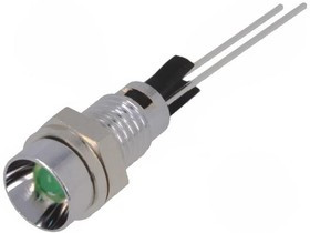 2662.8081, Индикат.лампа: LED, вогнутый, Отв: d6мм, на печатную плату, латунь