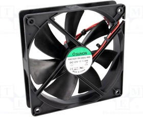 Вентилятор постоянного тока 12 Вольт, подшипник скольжения, 1600об/мин; №ВН279S вент 120x120x25\ 12В\1,9Вт\2L\ПС\ HAC0251S4\SUNON