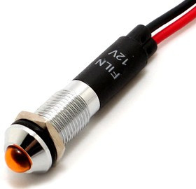 FL1M-8SW-1-Y24V, LED Panel Mount Indicators LED YEL 8MM NUT 24VAC/DC