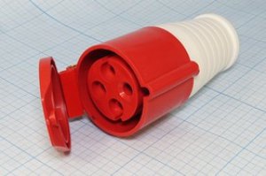 Разъем питания AC розетка, 3P+E, 415 B, 32 A, на кабель,IP44, HTN224