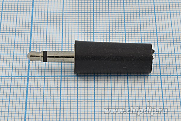 Вилка 3.5 моно, контакты 2C, на кабель, бакелит