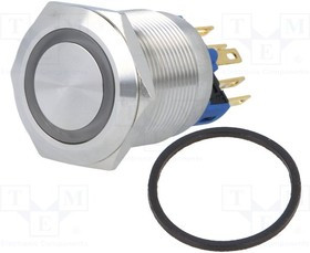 V22-21R-24Y-S, Переключатель: антивандальный, Пол: 2, SPST-NO + SPST-NC, IP65