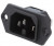 AC-012, Разъем питания сетевой C16 IEC 320 , 3 контакта, 250 В, 10 А, -25…+70 °C, нейлон, черный