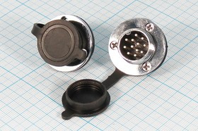 Штекер микрофонный MIC20\12P\пан/флан\М19\ зуглушка\XS20JK12P-M; №14551 штек мик MIC20\12P\пан/флан\М19\ зуглушка\XS20JK12P-M