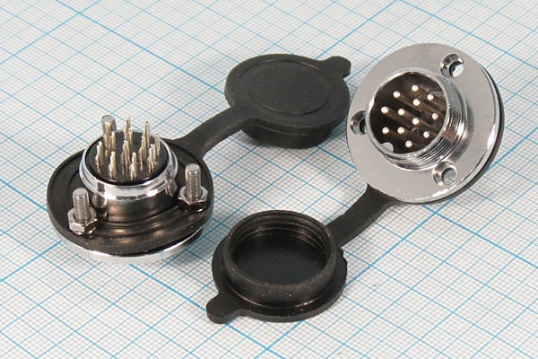 Штекер микрофонный MIC20\12P\пан/флан\М19\ зуглушка\XS20JK12P-M; №14551 штек мик MIC20\12P\пан/флан\М19\ зуглушка\XS20JK12P-M