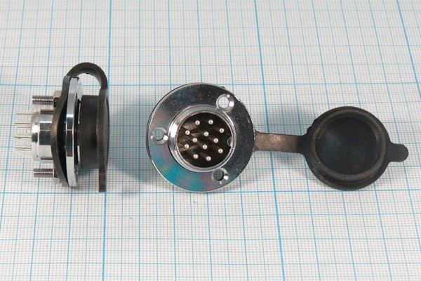 Штекер микрофонный MIC20\12P\пан/флан\М19\ зуглушка\XS20JK12P-M; №14551 штек мик MIC20\12P\пан/флан\М19\ зуглушка\XS20JK12P-M