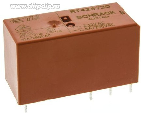 7-1393243-9, RT424730, Реле. Стандартное исп., 2ПК(8А), катушка 230VAC, материал контактов AgNi 9