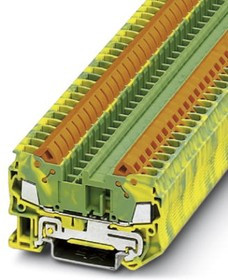 3206432, QTC 2.5-PE Series Green/Yellow Modular Terminal Block, 0.5 2.5mm², Single-Level, Quick Connect